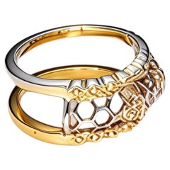 18K Yellow Gold Hidalgo Interchangeable Hearts Jacket Diamond Band Ring