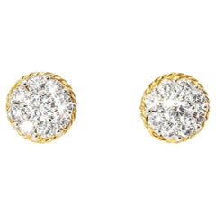 14K Yellow Gold Diamond Stud Earrings