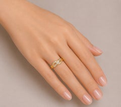 18K Yellow Gold Estate Baguette Diamond Twisted Wedding Band Ring