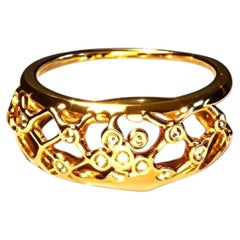 18K Yellow Gold Hidalgo Interchangeable Floral Jacket Diamond Band Ring