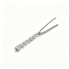 14K White Gold Diamond Drop Bar Journey Pendant Slide
