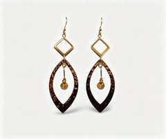 14K Yellow Gold Handmade Citrine Drop Earrings