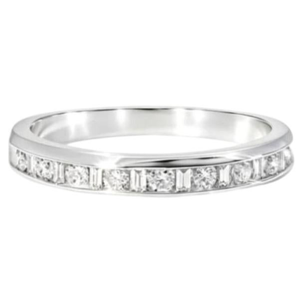 14K White Gold Baguette Diamond Wedding Band Estate Ring For Sale