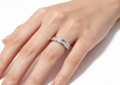14K White Gold Baguette Diamond Wedding Band Estate Ring