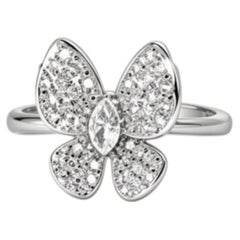 14K White Gold Diamond Butterfly Ring Estate by EFFY