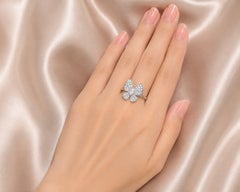 14K White Gold Diamond Butterfly Ring Estate by EFFY