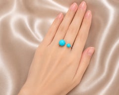 14K White Gold Turquoise Statement Ring