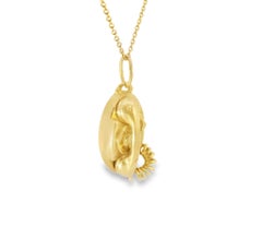 14K Yellow Gold Telephone Charm Pendant
