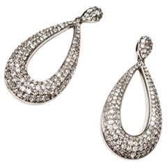 14K Black Gold Diamond Micropave Drop Dangle Earrings