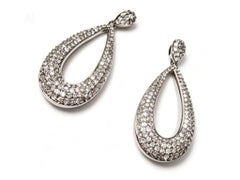 14K Black Gold Diamond Micropave Drop Dangle Earrings