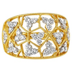 Bague cocktail « ruche » en or rose 14 carats sertie de diamants, d'occasion