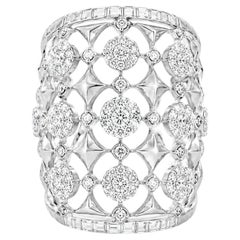 14K White Gold Diamond Wrap Around Band Ring Estate