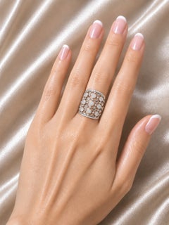 14K White Gold Diamond Wrap Around Band Ring Estate