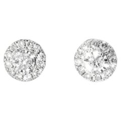 10K White Gold Diamond Stud Earrings