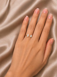 14K Yellow Gold Geometric Diamond Ring