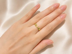 14K Yellow Gold Emerald Diamond Ring Eternity Band