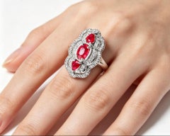 14K Yellow Gold Ruby and Diamond Designer Ring