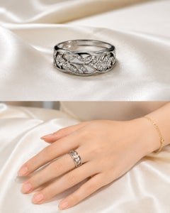 18K White Gold Hidalgo Interchangeable Floral Jacket Diamond Band Ring