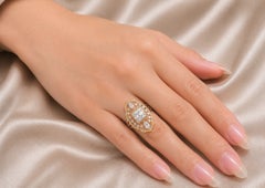 18K Gold Antique Estate Two Tone Filigree Diamond Ring