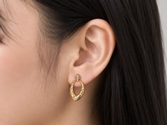 14K Two Tone Gold Cordova Champagne Diamond Designer Earrings