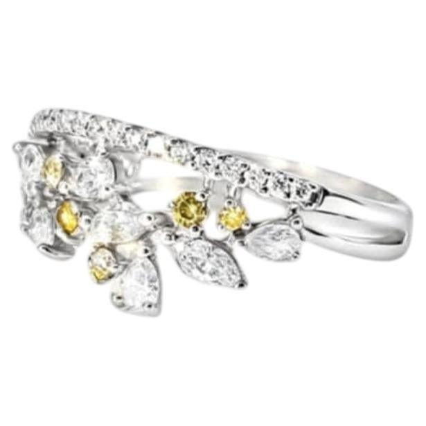 14K White Gold Diamond Floral Ring