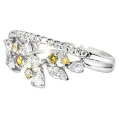 14K White Gold Diamond Floral Ring