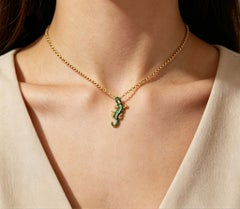14K Yellow Gold Enamel Lizard Pendant Estate by EFFY