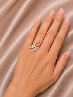 14K Rose Gold Diamond Butterfly Wraparound Ring Estate by EFFY