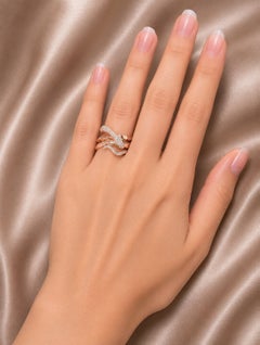 14K Rose Gold Snake Wraparound Emerald Diamond Ring Estate by EFFY