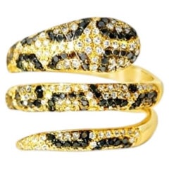 14K Gold Diamond Snake Wrap Triple Band Ring Estate by EFFY