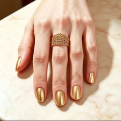 Yellow Gold Vermeil 925 Silver Champagne Diamond Band Ring