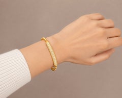18K Rose Gold DeHaho Pave Diamond Beaded Ball Slip-On Bangle Bracelet