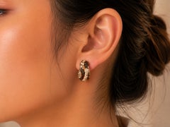 14K Pink Rose Gold Multi Color Diamond Knot Earrings Estate