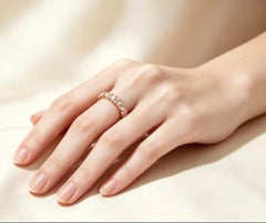 14K Pink Rose Gold Diamond Eternity Wedding Band Ring Estate Designer