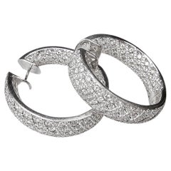 18K White Gold Odelia Diamond Hoop Earrings