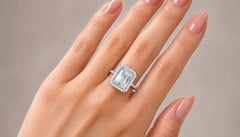 14K White Gold Aquamarine Diamond Cocktail Ring Estate