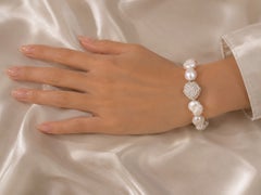 Sterling Silver Biwa Pearl Stacking Vermeil Bracelet