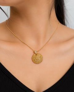 14K Yellow Gold Handmade Diamond Pendant Necklace Slide