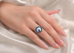14K White Gold Chalcedony Quartz Sapphire Ruby Diamond Snake Ring Band