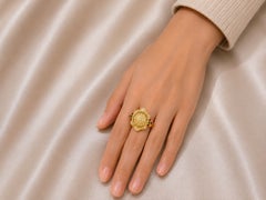 14K Yellow Gold Diamond Emerald Ruby Designer Ring