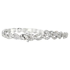 14K White Gold Diamond Braided Tennis Twist Bracelet