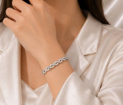 14K White Gold Diamond Braided Tennis Twist Bracelet