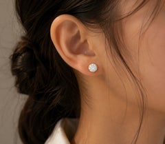 14K White Gold Diamond Stud Earrings