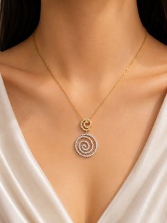 14K White Yellow Gold Diamond Slide Pendant