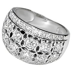 18K Le Vian White Gold Diamond Designer Band Ring