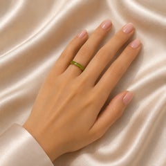 Hidalgo Enamel Silver Textured Lime Green Insert Band Ring