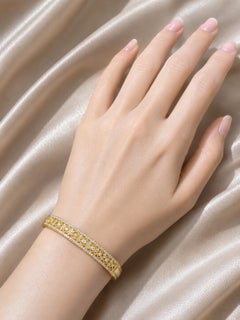 14K Mildred Rose Pink Gold Diamond Bangle Bracelet Estate