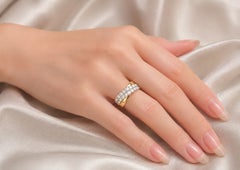 14K White 2 Tone Gold Diamond Designer Ring Band