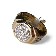 Vermeil Sterling 925 Silver White Diamond Men Band Ring