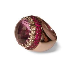14K White Gold Diamond Sapphire Ruby Amethyst Bold Ring